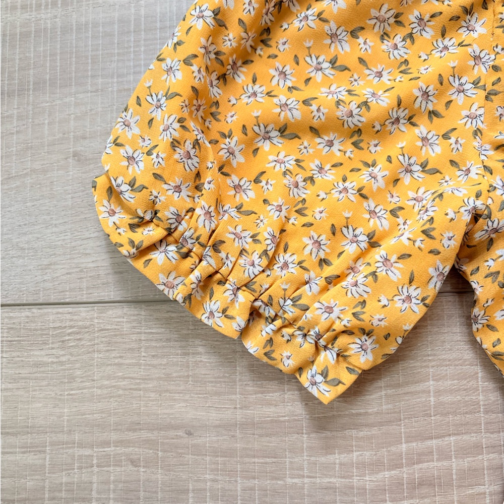 Anything Lovelier Yellow Floral Print Tiered Midi Dress - Picture 6 of 12